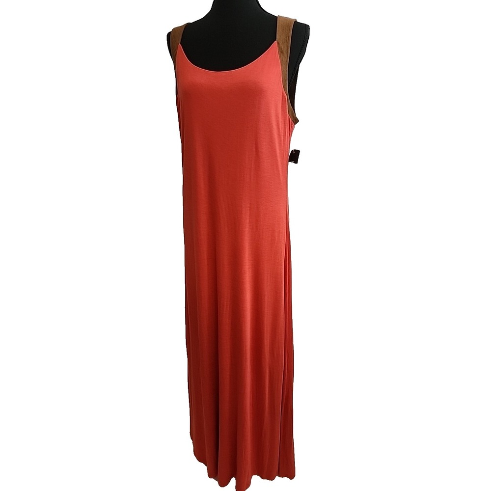 Lauren Ralph Lauren Maxi Dress XL Sleeveless Suede Country Chic‎ Wedding Guest